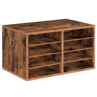 منظم الأدب الخشبي, 8-فتحة فارز الملفات, فارز البريد القابل للإزالة, صندوق بريد الفصل الدراسي, منظم الورق, منظم البريد, للمكتب, يذاكر, قاعة الدراسة, ريفي براون