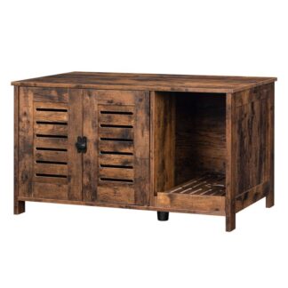 Recinto di lettiera in stile industriale, bagno di gatto marrone rustico, Casa gatto a doppia porta, mobili per lettiera nascosti, scheda di controllo dei rifiuti a prova di splash, grandi dimensioni, tavolino, tavolino da caffè