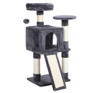 cat tree cat tower with soft plush perch for indoor cats pet, 34.6 inches, 2-tier cat condo furniture with scratching post for small spaces activity relaxing, anti-tipping and sturdy