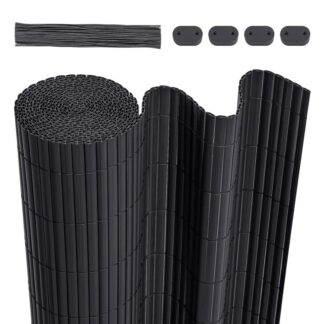 PVC-Balkon-Sichtschutz mit verstärkten Streifen und Kabelbindern 80 X 1000 cm dunkel