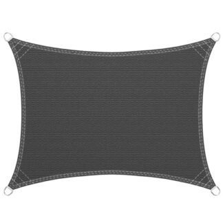 12' × 16' شمس ظل الشراع المستطيل, مظلة الظل للفناء, كتلة الأشعة فوق البنفسجية, نسيج مقاوم للرياح منفذ للهواء, حلقات على شكل حرف D من الفولاذ المقاوم للصدأ, سطح السفينة في الفناء الخلفي والأنشطة الخارجية, رمادي غامق