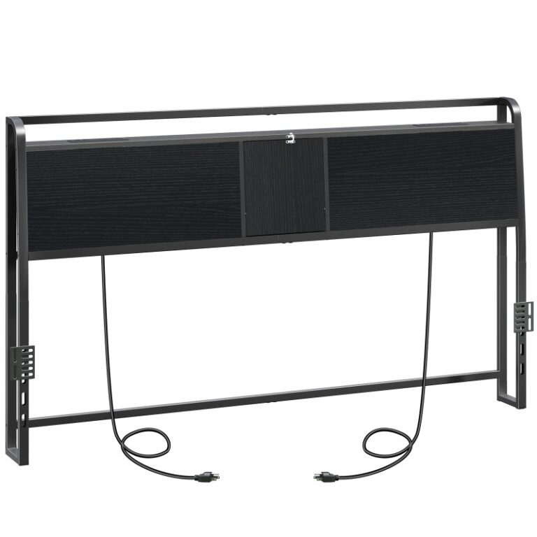 حجم الملك الأمامي, اللوح الأمامي مع 4 منافذ و 4 منافذ USB, اللوح الأمامي الصناعي مع محول إطار الباب والأسرة, ارتفاع قابل للتعديل, أسود