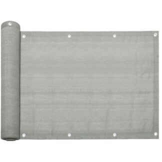 شاشة خصوصية للشرفة, غطاء الشرفة, 90 س 600 سم, HDPE شرفة مظلة, حماية الأشعة فوق البنفسجية وحماية الرياح, شفافة قليلا, مع روابط الكابلات وجباع الألومنيوم, ضوء