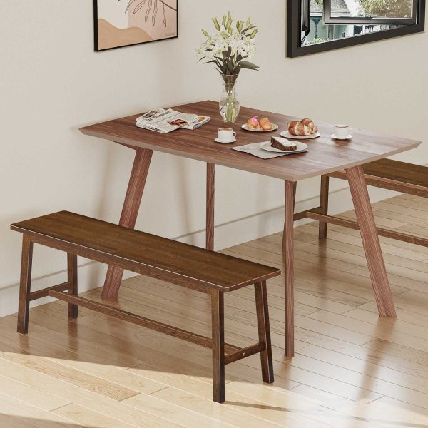 100cm Bambus Spisebenk, Kjøkkenbordbenk i gårdsstil, Multi-scenario møbler for kjøkken og stue, Enkel montering, Robust og stabil struktur, Mokka Finish