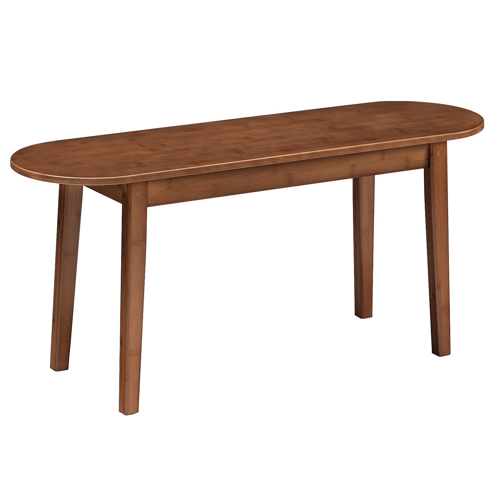 100cm Bamboo Dining Bench, Farmhouse-Style Mocha Kitchen Bench, Sturdy Wooden Entryway Bench, Suitable for Living Room, Hallway, Bedroom & Bathroom