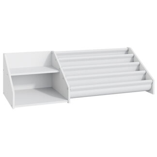 رف كتب الأطفال البيض وتخزين الألعاب, رف كتاب طفل مع 2 أرفف مفتوحة وربح حبال 4 مستويات, لغرفة الاطفال, حضانة, غرفة نوم, غرفة اللعب