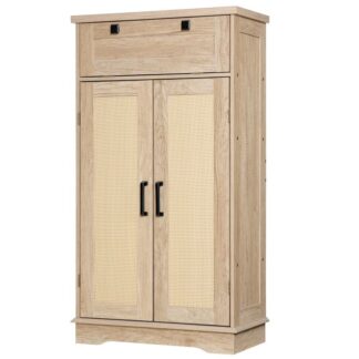 Ruokakomero, Keittiön ruokakomerokaappi, jossa rottinin kaltainen sisustus,Säilytyskaappi laatikossa ja säädettävä hylly, Maalaistalon tyylinen keittiö ruokakomero keittiöön, Ruokasali, Luonnollinen