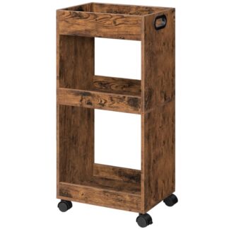 3-طبقة رولنج تقديم عربة شريط, عربة شريط الصناعية للمنزل, عربة المشروبات مع أرفف التخزين, عربة تخزين المرافق مع عجلات, لغرفة طعام المطبخ, حاجِز, بني ريفي