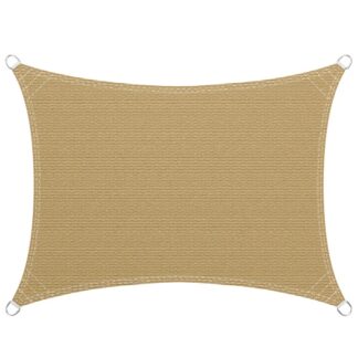 12x16ft suorakaiteen aurinkovarjostin purje, Patio -katos, UV -lohko, Ilma läpäisevä & Tuulenpitävä kangas, Kestävät ruostumattomasta teräksestä valmistetut D-renkaat, Takapiha & Ulkoilu, Hiekka