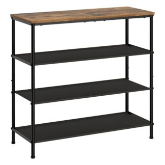 4-رف أحذية قائم بذاته من الطبقة مع قمة خشبية, رف الأحذية للدخول والخزانة, 3 أرفف القماش غير المنسوجة منظم تخزين الأحذية, ل 12-16 أزواج