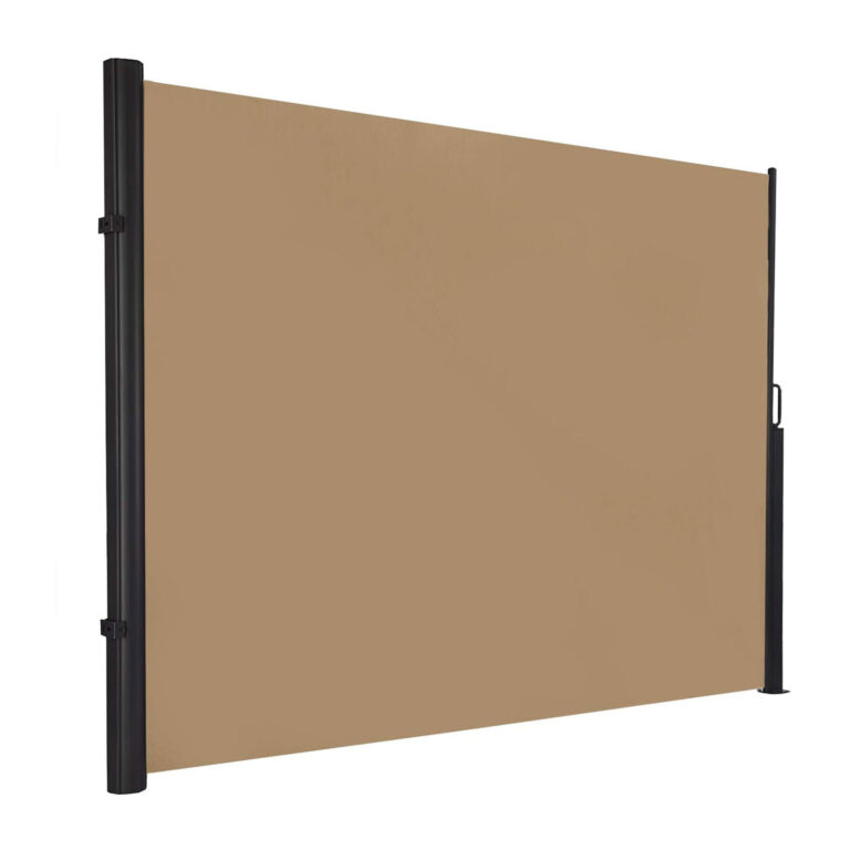 Πλευρική τέντα, Πλήρες πλαίσιο αλουμινίου, 180 x 450 εκ, επεκτεινόμενη τέντα, Οθόνη απορρήτου, Πλαϊνά κουβούκλια, Μπαλκόνια, Αυλές, Κήπος, Αντιηλιακή προστασία, Πλευρικό τυφλό, Τεφρόχρουν χρώμα,