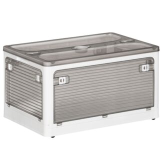 22.2 صناديق تخزين جال مع أغطية, صندوق تخزين قابل للطي مع عجلات و 5 أبواب, صندوق تخزين بلاستيكي قابل للطي, حاويات تخزين قابلة للتكديس, من أجل الوطن, تنظيم المكاتب, أبيض