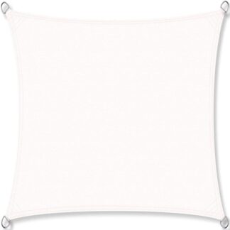 Sun Sail with Mounting Ropes 3 x 3 m PES Square for Garden Balcony Weather Protection Water-Repellent UV Protection Tear Resistance Outdoor Beige