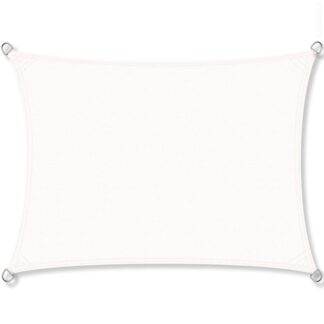 حماية أشعة الشمس الشراعية مع الحبال المتصاعدة 3 س 4 M PES مستطيلة للحماية من شرفة الحديقة حماية الطقس المائي حماية الأشعة فوق البنفسجية مقاومة للدموع في الهواء الطلق بيج أبيض