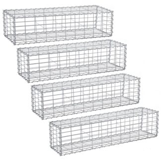 4 x Габион 100 x 30 Икс 30 CM оцинкованное стальное садовое украшение серебра с