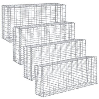 Πέτρινο καλάθι Gabions, 100 x 30 x 80 εκ, Γαλβανισμένος χάλυβα, Σετ από 4,