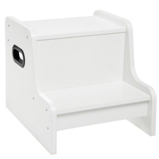 Σκαμπό βήμα για παιδιά, two step toddler's stool, Παιδικά ασήμαντα σκαμνιά κατάρτισης με λαβές, μη ολισθητικά μαξιλάρια για ασφάλεια, Εύκολο στην κίνηση, για νεροχύτη, τουαλέτα, υπνοδωμάτιο, λευκό