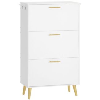 ayakkabı kabini, Giriş yolu için ayakkabı depolama dolabı, Gizli devrilme kovası ayakkabı dolabı 3 çevirmeli çekmeceler, Palto kancaları ile ayakkabı rafı düzenleyici dolabı, giriş yolu için, dolap, beyaz