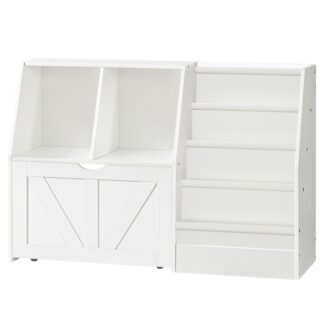 رف كتب الاطفال, أربع طبقة خزانة كتب حبال, رف كتاب تخزين الأطفال, أرفف منظم الألعاب مع درج متحرك, خزانة منظم الألعاب, عرض الكتاب, للمسلسل, حضانة, غرفة الأطفال, أبيض