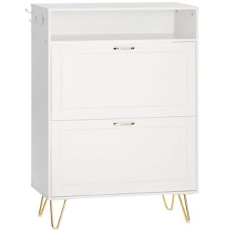 Ayakkabı Dolabı, Giriş Yolu için Ayakkabı Saklama Dolabı, ile 2 Çekmeceleri Çevir, Gizli Devrilme Kovalı Ayakkabı Dolabı, Ayakkabı Düzenleyici Dolabı, Açık Raflı ve Askılı, Beyaz