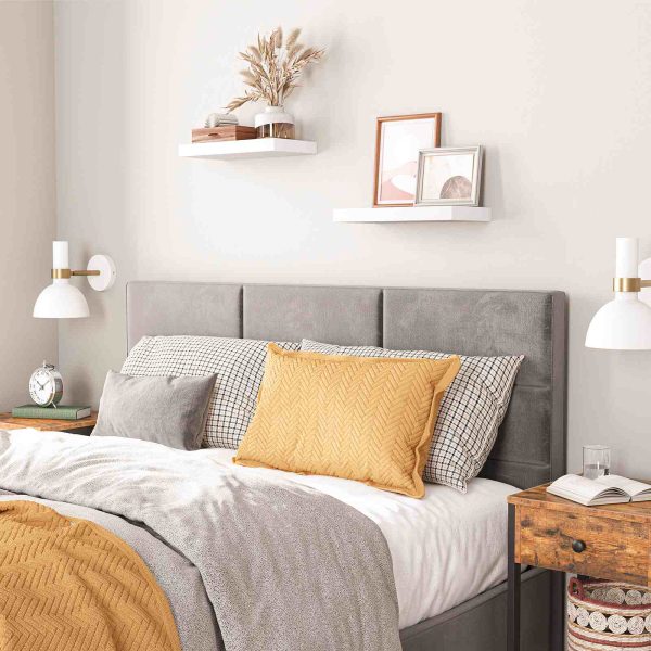 Набор 2 Плавающие настенные полки, Прочные настенные доски с невидимыми кронштейнами, Подходит для ванной комнаты, Спальня, Туалет, Кухня, Офис и гостиная, Белый