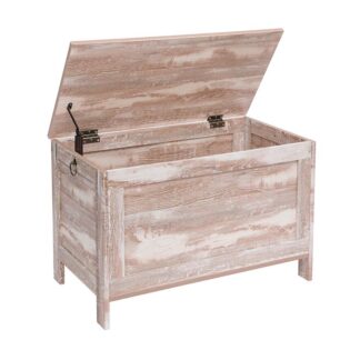 coffre à jouets, coffre de rangement en bois, boîte à jouets rétro avec charnière de sécurité, banc de rangement d'entrée robuste, mobilier d'accent look en bois, pour les garçons et les filles, assemblage facile, chêne blanc