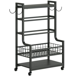 Käsipaino, Kotikuntosalin säilytysteline, Painoteline käsipainoille, All-in-One-harjoitussäilö käsipainoille, Kahvakuulat, Jooga Ruoka, Foam Roller, pyörien ja koukkujen kanssa, Musta