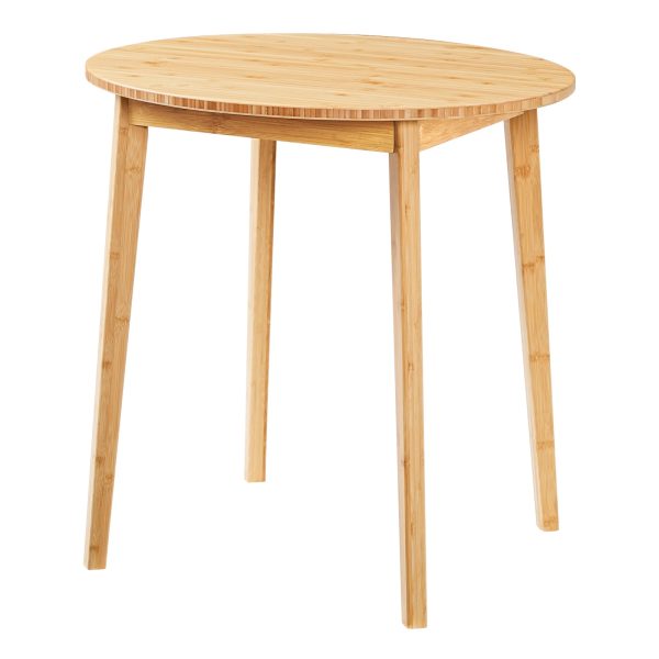 طاولة طعام مستديرة من الخيزران, 2-طاولة مطبخ مدمجة للشخص, 69.85سم طاولة متعددة الوظائف للمساحات الصغيرة, مناسبة لغرفة الطعام, غرفة الجلوس, مكتب, مطبخ, شقة, لمسة نهائية طبيعية