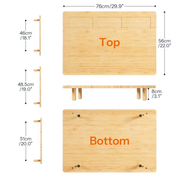 Bamboo Stove Top Cover, Noodle Board with Removable Adjustable Legs, Multi-Functional Stove Cover Board Compatible with Electric Stoves & Gas Burners, مادة الخيزران الطبيعية