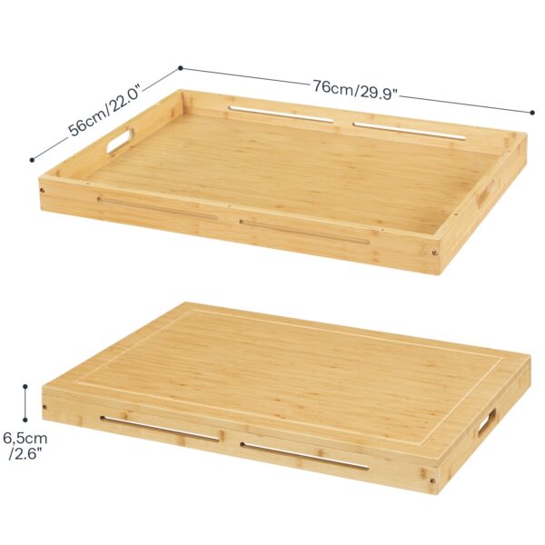 Natural Bamboo Stove Top Cover, Model Multi-Functional Noodle Board Compatible with Electric Stoves & Gas Burners, Food-Grade Cutting Board for Kitchen Counter/Sink/Oven