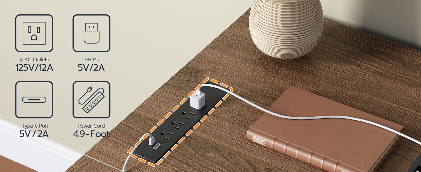 L-Shaped Corner Computer Desk with Integrated Charging Station, White & Walnut Wooden Home Office Desk with File Drawers and Adjustable Open Shelves