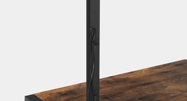 Rolling TV Stand with Mount and Power Outlet, Compatible with Up to 55-Inch TVs, Rustic Brown & Black Corner Entertainment Center with 3-Tier Storage Shelves for Living Room and Bedroom