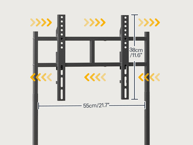 Mobile TV Stand with Wheels and Mount, Suitable for 50 Inch TVs, Corner Rolling Entertainment Center with Storage Shelves, for Small Spaces, Living Room, Bedroom, Study, Rustic Brown