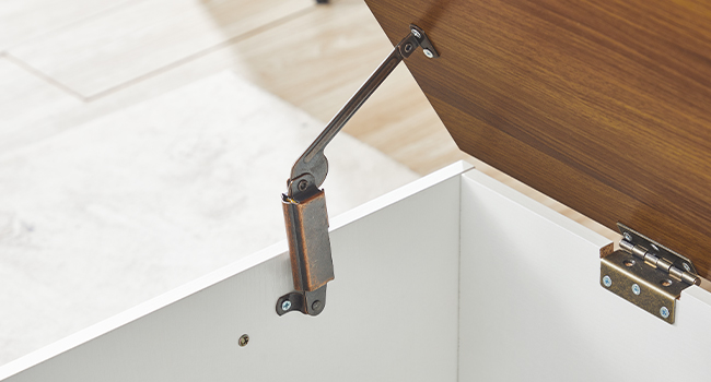 مقعد التخزين, 100CM الصدر التخزين الخشبي الرجعية, صندوق التخزين الخشبي, لعبة صندوق مع أعلى رفع, منظم المدخل متعدد الوظائف, للدخول, غرفة الجلوس, الأبيض والجوز