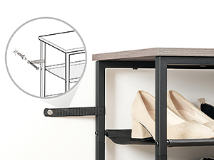 HOOBRO Shoe Rack, 5 Tier Shoe Storage Organizer with 4 Oxford Fabric Shelves and Top Panel, Holds 16-20 Pairs of Shoes, for Entryway and Closet, Industrial, Greige and Black