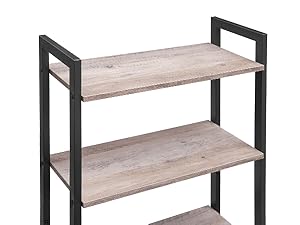 3-Tier Industrial Over-the-Toilet Storage Rack, Grey & Black Multifunctional Bathroom Organizer, Space-Saving Shelving Unit for Bathroom, Easy Assembly