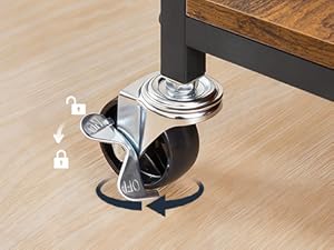 HOOBRO 3 Tier Movable Heat Press Table, Foldable Heat Transfer Stand with Vinyl Roll Holder and Drawer, Heavy Duty Rolling Craft Table, Mobile Workbench Cart for DIY Sublimation, Rustic Brown