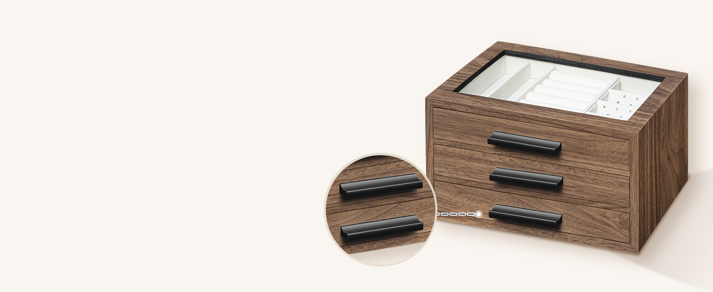 صندوق مجوهرات للنساء منظم مجوهرات كبير