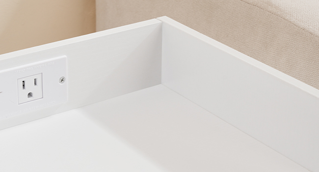 Table de chevet HOOBRO avec station de recharge, Table de bout avec tiroir et tablette ouvrante, Table de chevet avec ports et prises USB, Petit stand de nuit pour la chambre, Style simple, Blanc