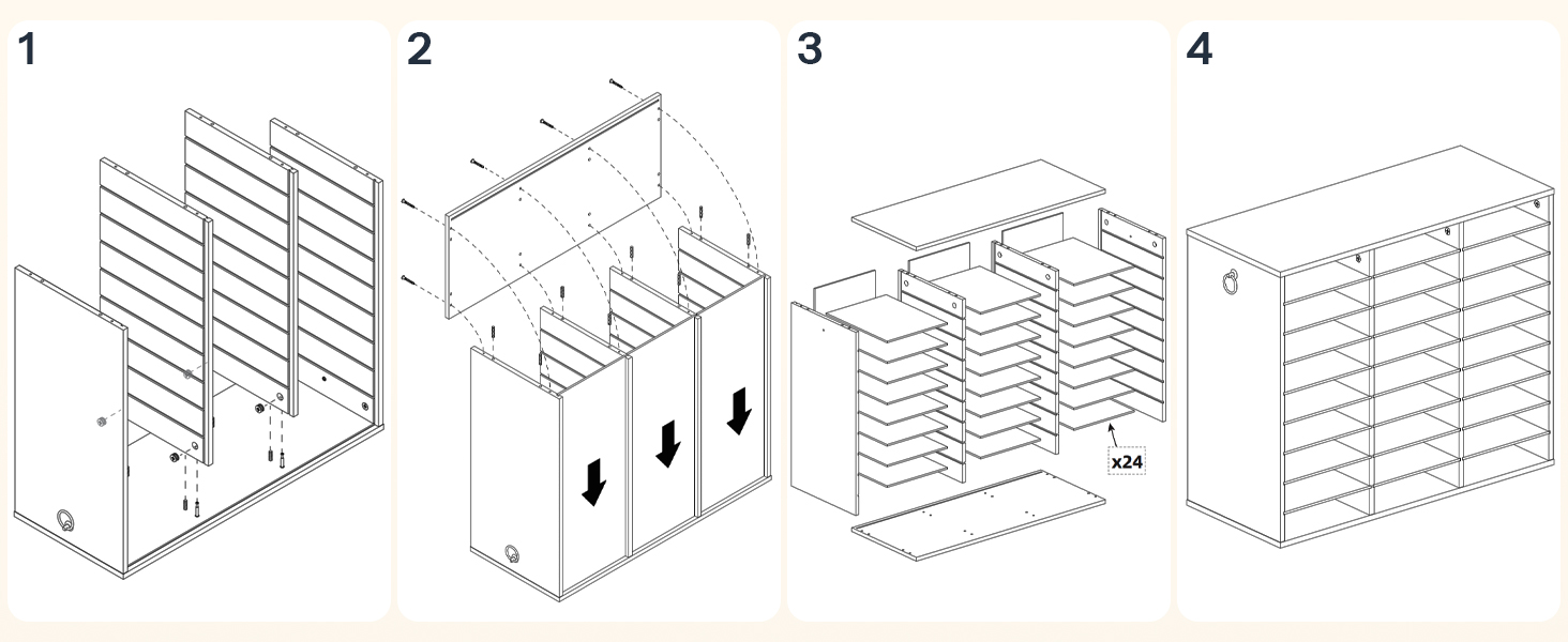 Walnut 27-Compartment Wooden Literature Organizer, Stolní třídička pošty s nastavitelnými policemi, Vhodné do domácnosti, Kancelář, School and Classroom Student Mailbox