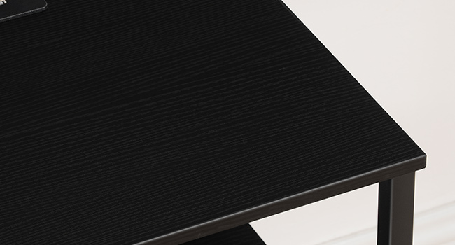 Zintegrowany stojak pod telewizor LED do telewizorów 65 cali z wbudowaną stacją ładującą, 3-Centrum rozrywki dla graczy z otwartą pamięcią masową, Długi stół multimedialny do salonu i sypialni, Czarne wykończenie