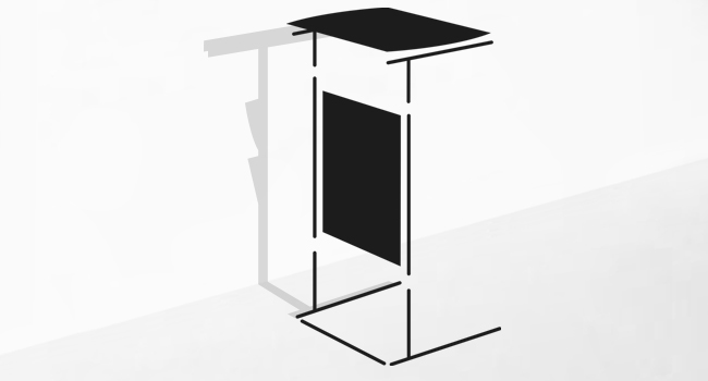 C-Shaped End Table, Small Sofa Side Table with Storage Bag, Sturdy Metal and Engineered Wood Frame, Suitable for Living Room, Bedroom, Hallway, Rustic Brown & Black