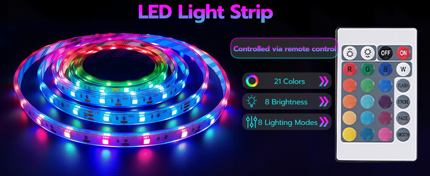 TV Stand with Integrated Power Outlet and LED Lighting, Entertainment Center Compatible with TVs Up to 75 Inches, Modern Media Console with 2 Non-Woven Drawers, Rustic Brown