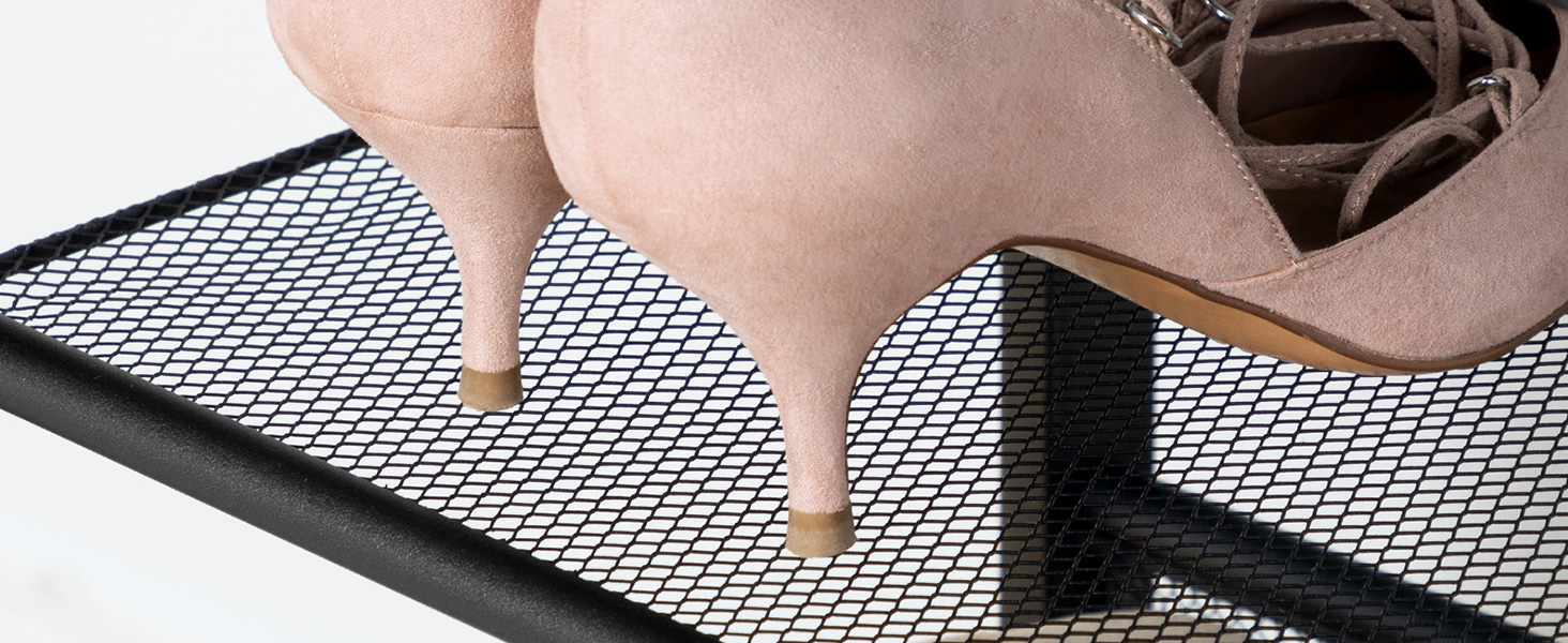 5-رف أحذية قائم بذاته, وحدة تخزين الأحذية بأرفف شبكية قابلة للتعديل, القدرة على 16-20 أزواج من الأحذية, معدن على الطراز الصناعي & منظم الأحذية الحبيبي, مناسبة للمدخل & خزانة, رمادي