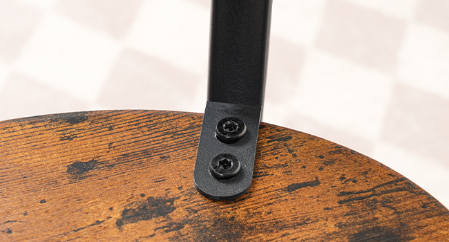 3-Table d'appoint étroite ovale avec rangement Tier, Chevet mince & Table de canapé d'angle, Convient aux petits espaces, Brun rustique & Noir