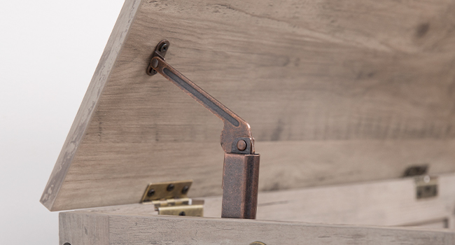 скриня для зберігання, Організатор ретро іграшок із безпечним шарніром, Підтримки лавки для зберігання входу 220 фунт, 29.9 x 15.7 x 18.9 дюймів, скриня для іграшок, дерев'яний вигляд, Легка збірка, сірий