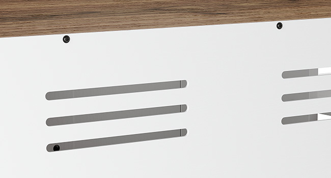 Dubbele kattenbakbehuizing, Verborgen opbergkast met gangontwerp, Houten huisdiermeubilair met bovenste opberglaag & Zijhaken, Wit & Walnoot afwerking