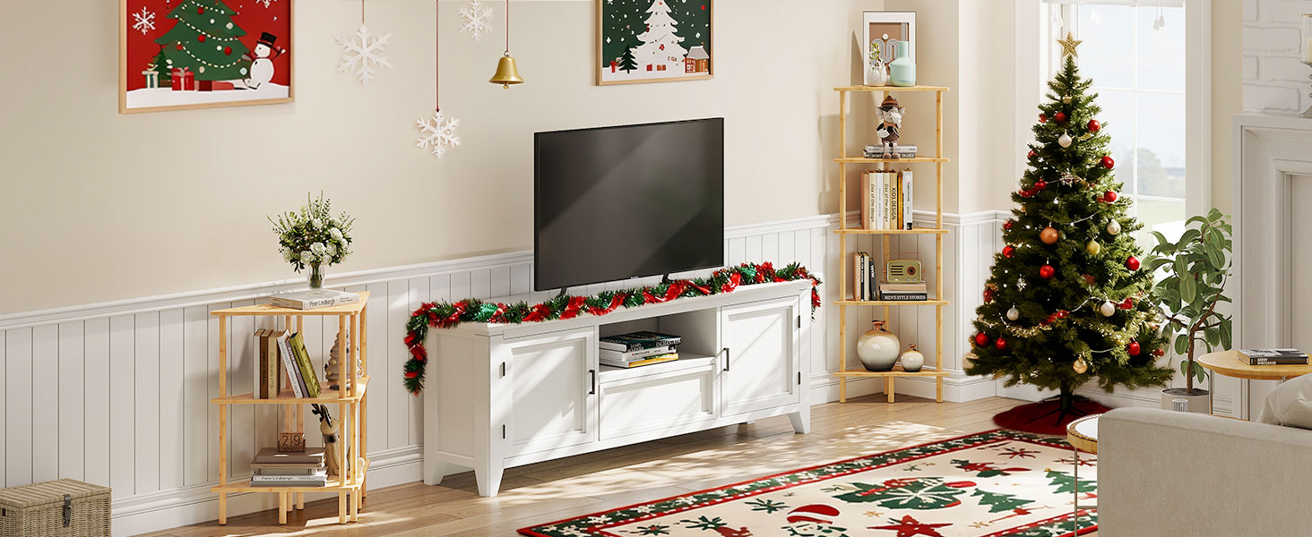 HOOBRO Corner Shelf Stand, 5-Tier Bamboo Corner Bookshelf, Plant Display Shelf, Corner Bookcase, Multipurpose Shelving Unit for Small Space, Living Room, Easy Assembly, Natural