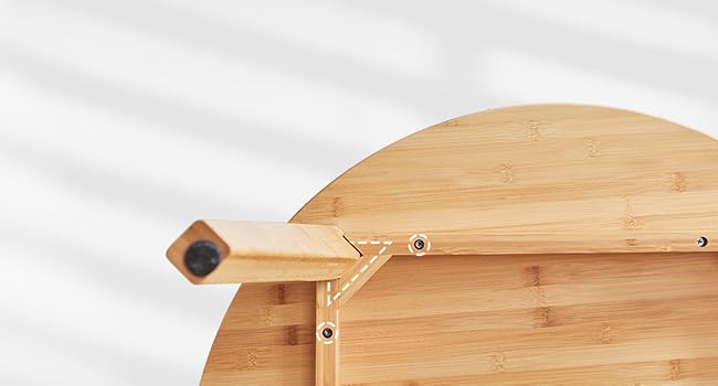 HOOBRO Bamboo Dining Table, Round Dining Table for 2, 27.5" Kitchen Table for Small Space, Writing Table, Easy to Assemble, for Dining Room, Living Room, Office, Kitchen, Apartment, Natural