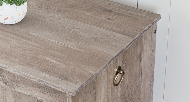 Banc de rangement HOOBRO, 39.3" Coffre de rangement en bois rétro, Tronc de rangement en bois, Coffre jouet avec dessus de levage, Organisateur d'entrée multifonctionnel, pour l